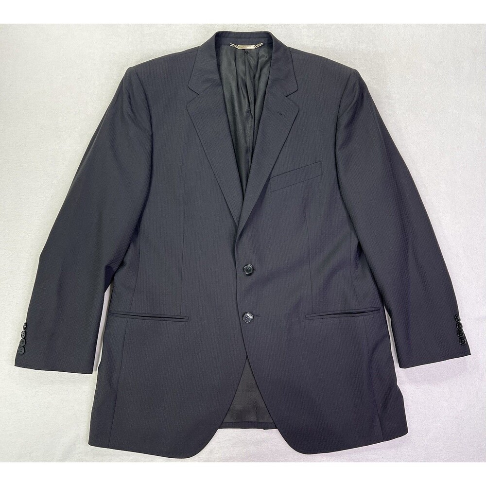 Dolce & Gabbana Two Button Blazer Sport Coat Textured Black Mens US 44 IT 54